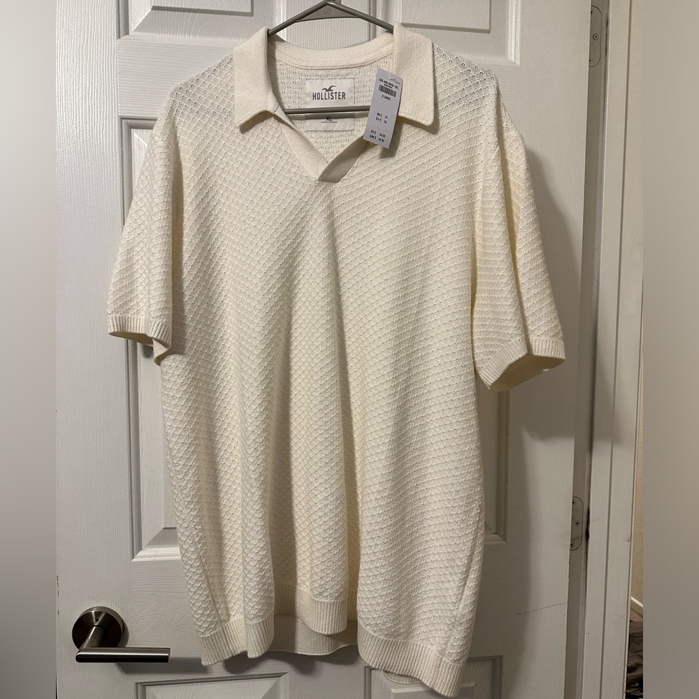 HOLLISTER Retro Johnny Collar Sweater Polo XL NWT